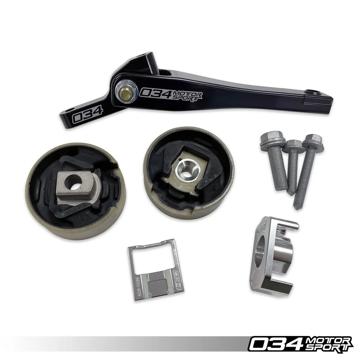 034Motorsport Billet Spherical Dogbone Mount Performance Pack with Dogbone Pucks, Volkswagen & Audi MQB And MQB EVO With Manual Or 6-Speed DSG