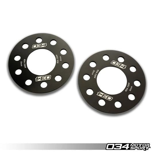 034 Motorsport Wheel Spacer Pair, 5mm, Audi & BMW 5x112mm with 66.6mm Center Bore