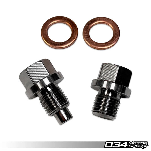034 Motorsport Rear Differential Magnetic Drain Plug Kit, Audi 8J/8P/8V/8V.5/8S/8Y Quattro Vehicles, VW Mk5/Mk6/Mk7/Mk7.5/Mk8 4Motion Vehicles